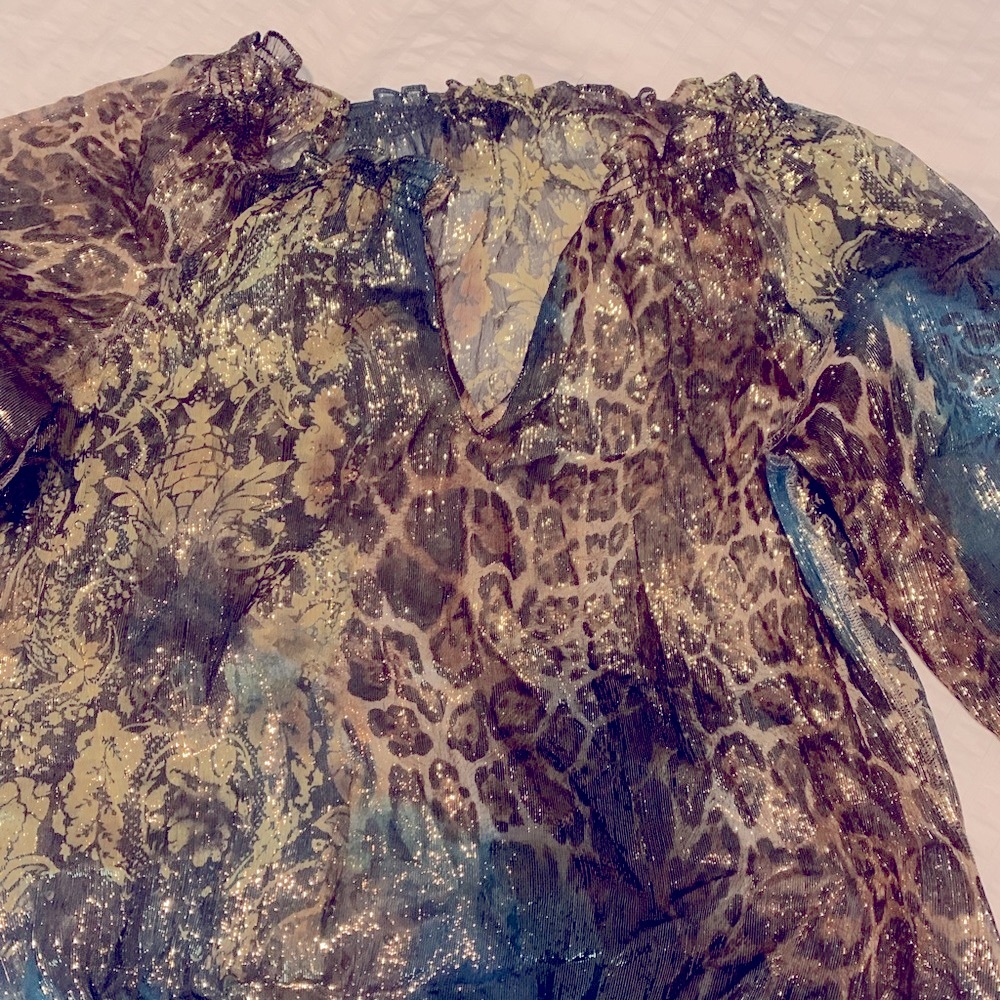 Cache silk see through blouse